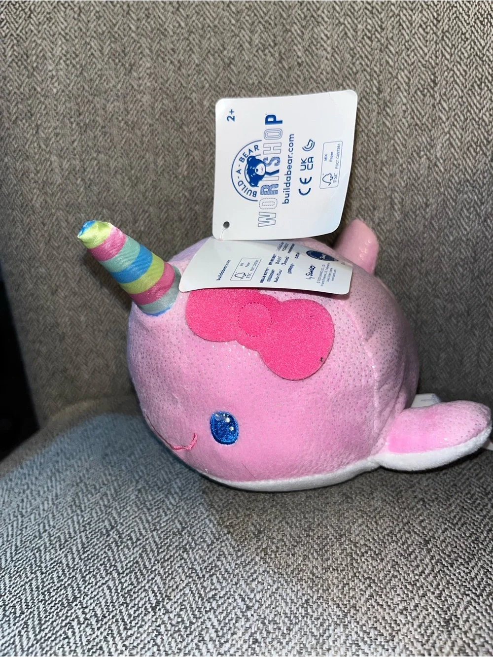 Build A Bear Sanrio Hello Kitty 8” NARWHAL Pink Plush Summer Waves Mini NWT HTF